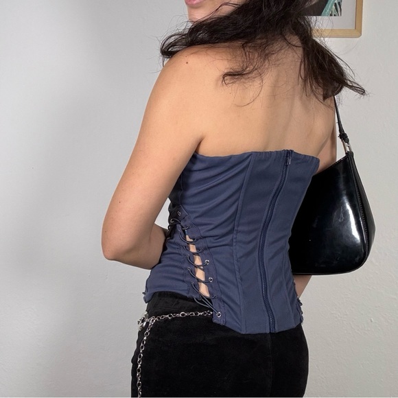 Y2k Navy Blue Corset - Picture 3 of 5